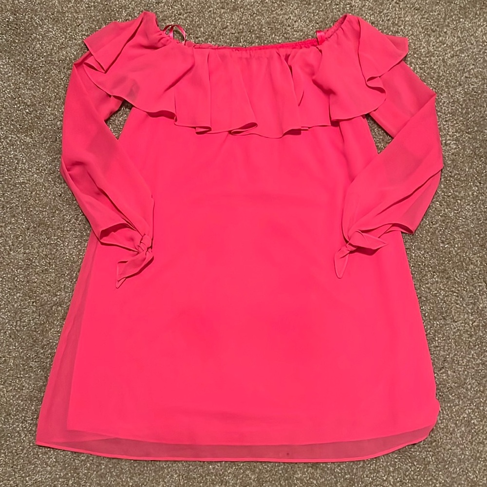 Sam Edelman Off the Shoulder Pink Ruffle Dress‎ Medium